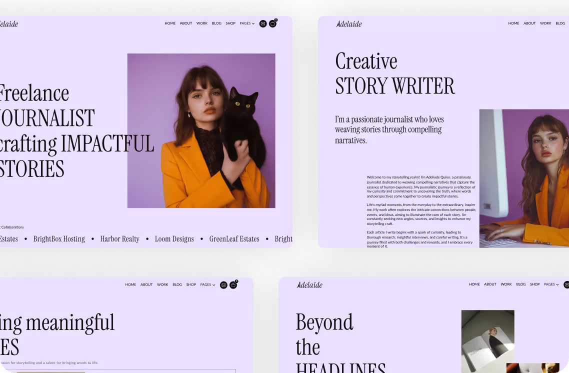 Adelaide Portfolio Template - Designed by Azwedo.com and Wedoflow.com